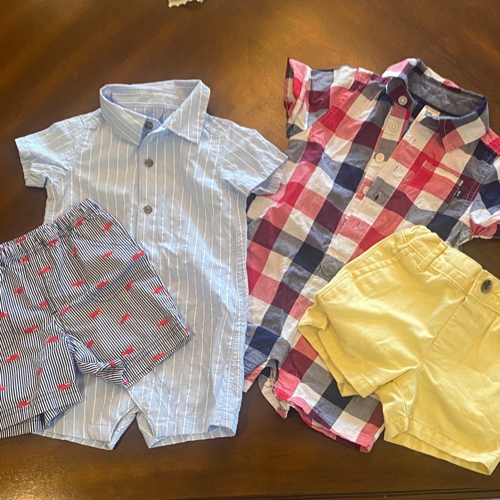Summer set of Boys Shortalls and shorts cotton boys 12-18 mo